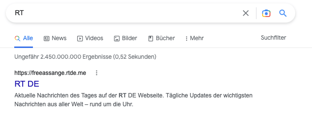 Google-Suchergebnis